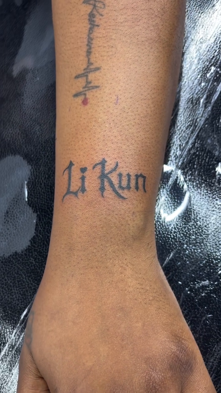 Tattoo by @theartplug4 — lettering_script, fine_line