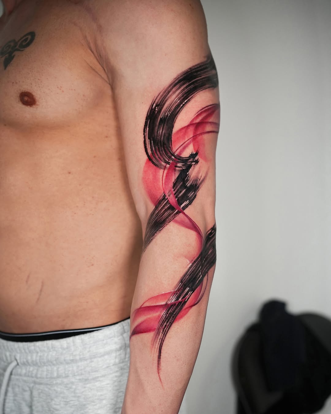 Tattoo by @jiya.brush — watercolor, trash_polka
