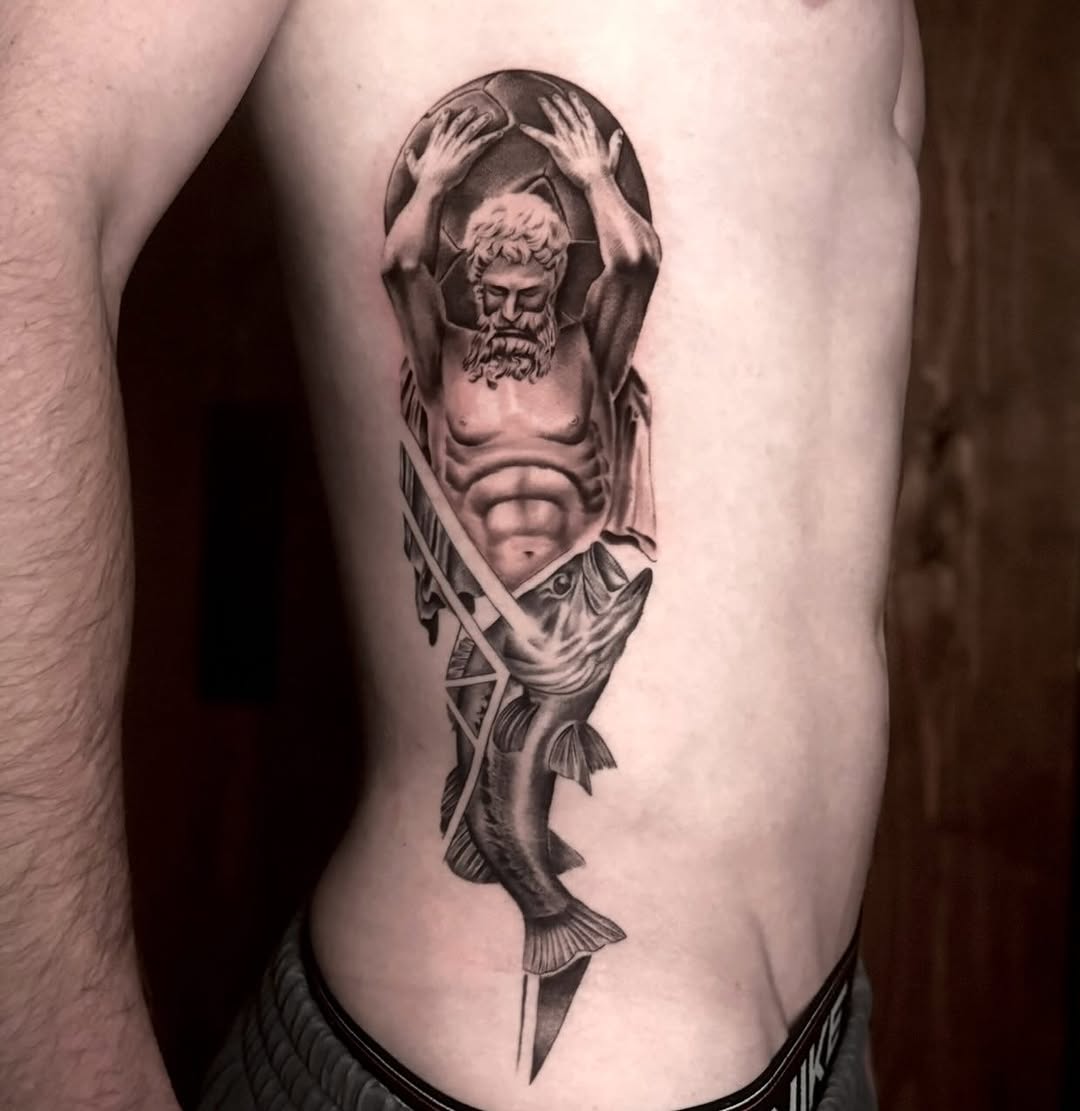 Tattoo by @leeranco_tattoos โ realism, black_and_grey