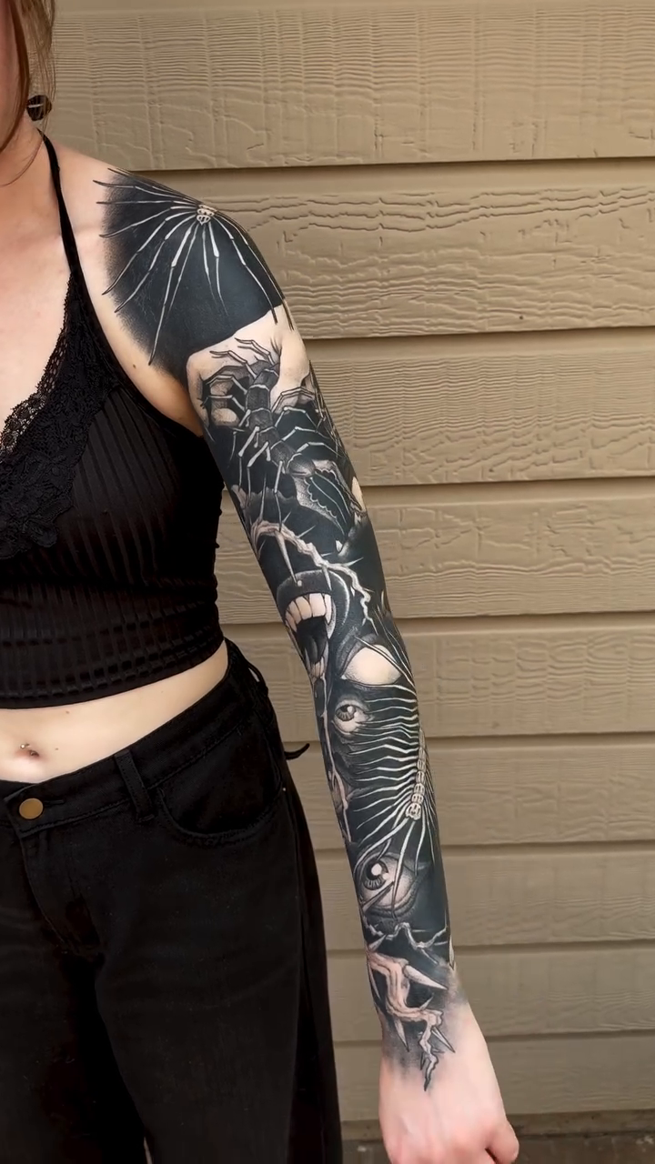 Tattoo by @professor.lore — black_and_grey, dark_realism