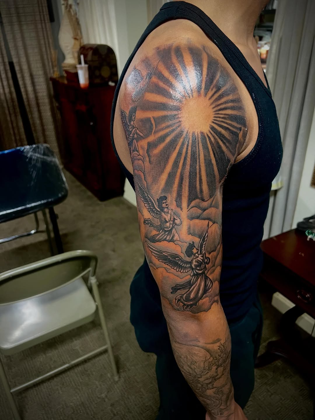 Tattoo by @prettyboyblueink — black_and_grey, realism
