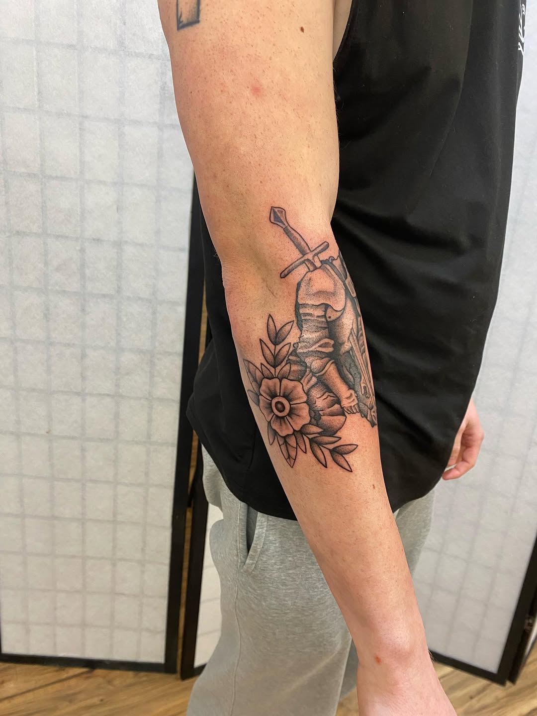 Tattoo by @tatsbyalexandra — black_and_grey, chicano