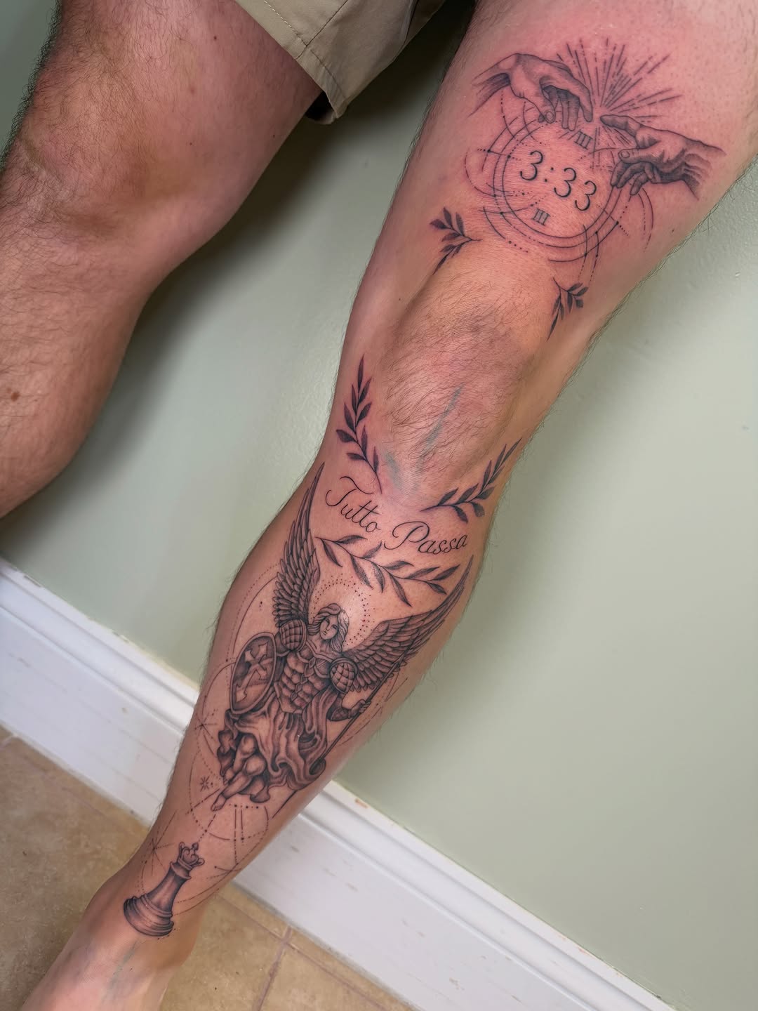 Tattoo by @koryn_tattoo — black_and_grey