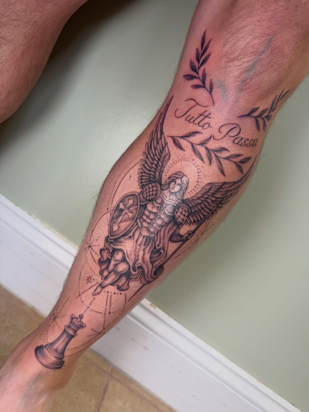 Tattoo by @koryn_tattoo — black_and_grey