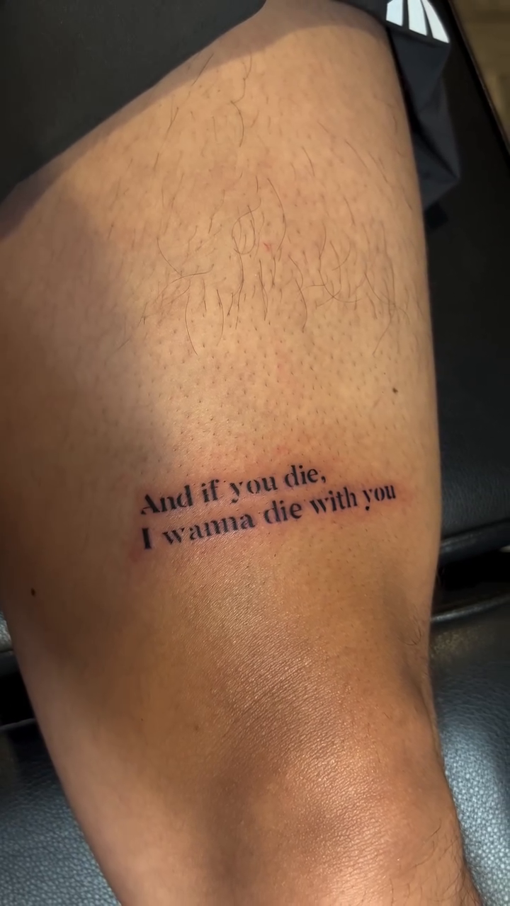 Tattoo by @otofernandez99 β lettering_script, fine_line