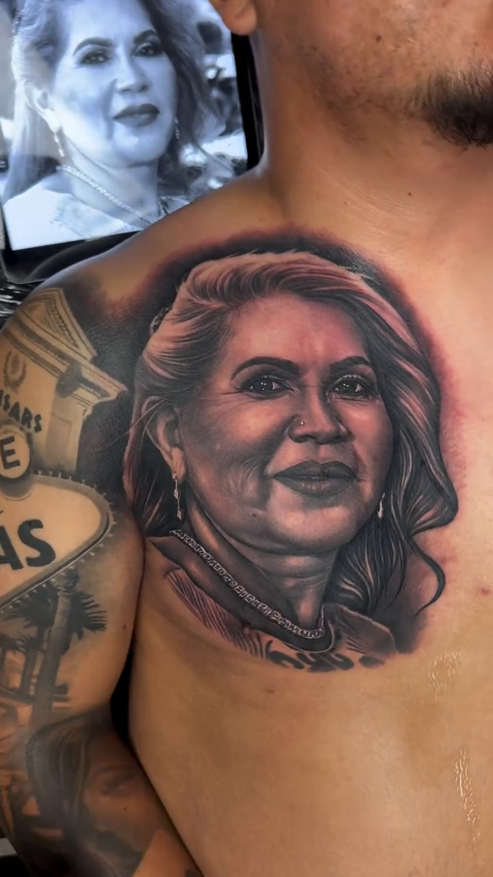 Tattoo by @sneakygeethegreat โ realism, black_and_grey