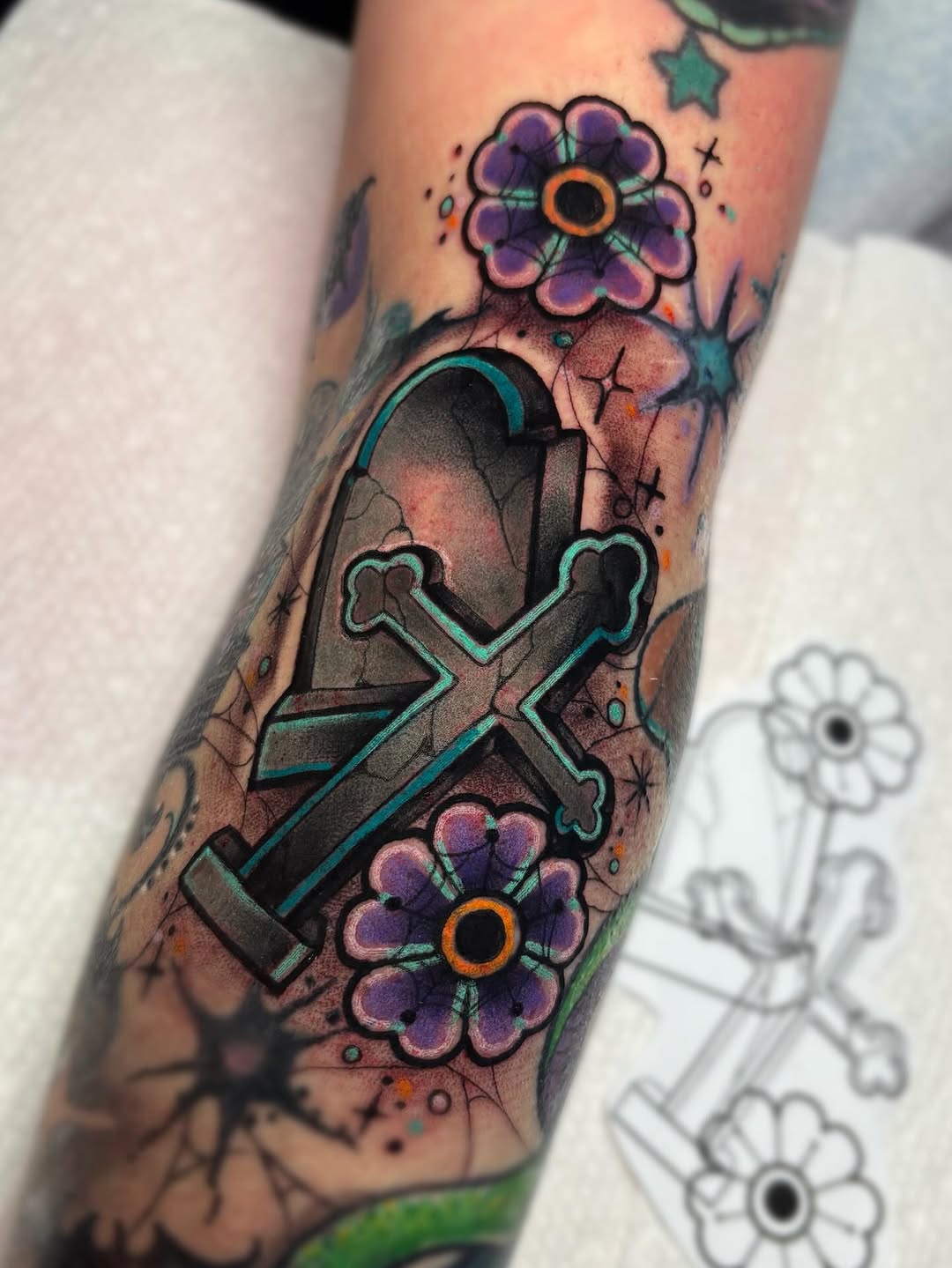 Tattoo by @melissabtattoos — illustrative, new_school