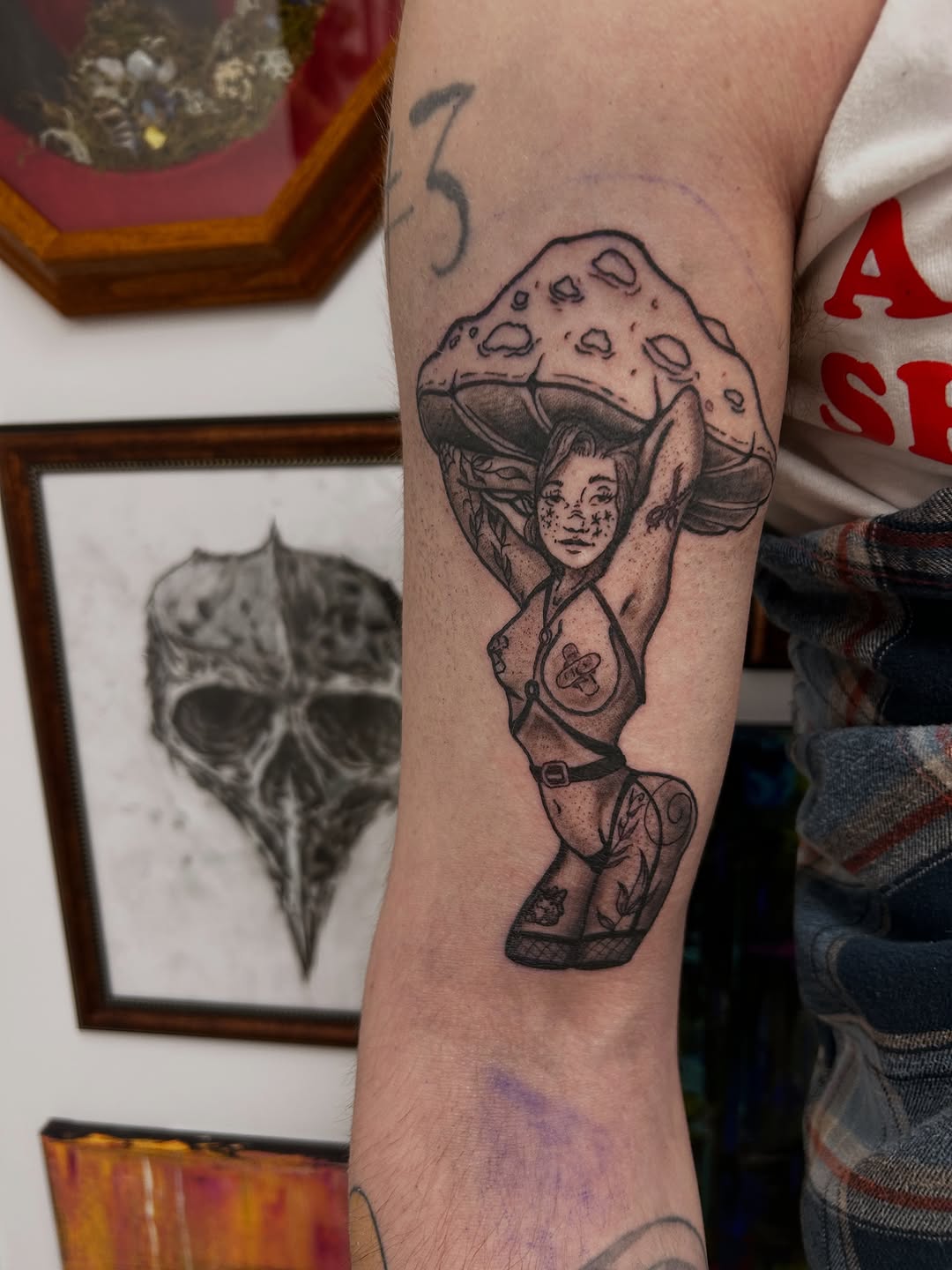 Tattoo by @melancholykory.tattoo — black_and_grey, illustrative