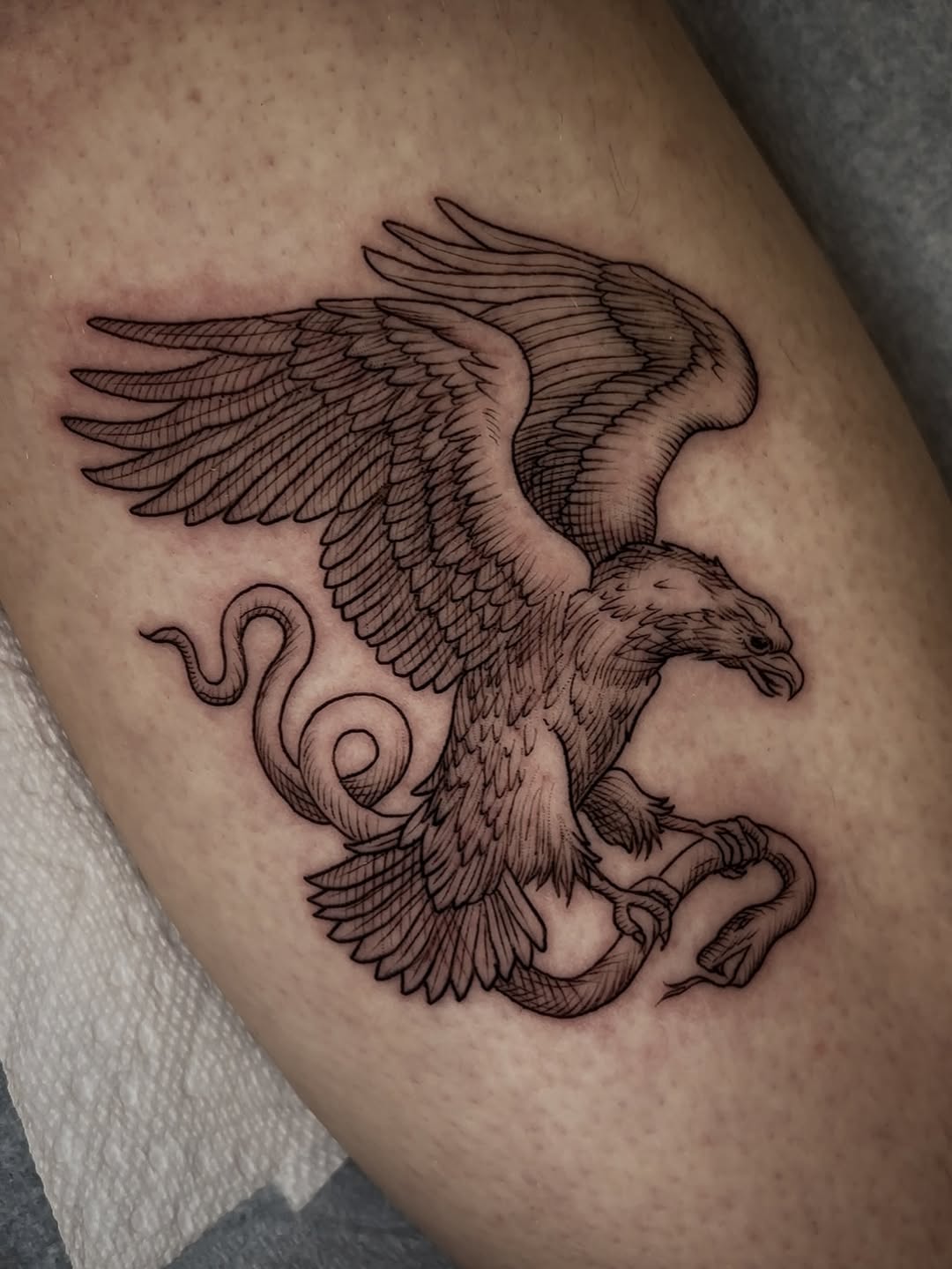 Tattoo by @maribeth.tattoo — black_and_grey, illustrative