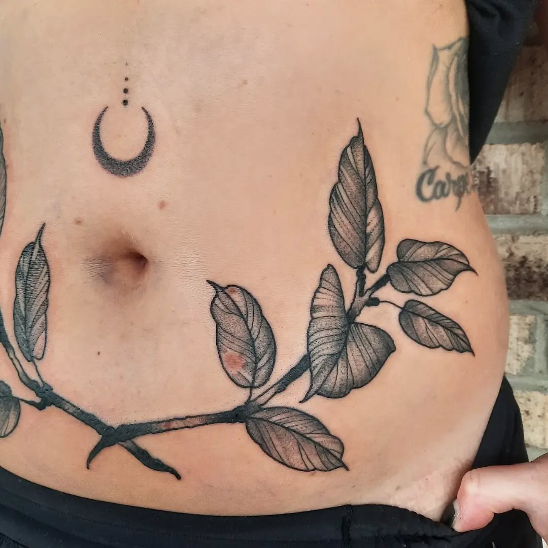 Tattoo by @k8carley_tattoos โ black_and_grey, dotwork