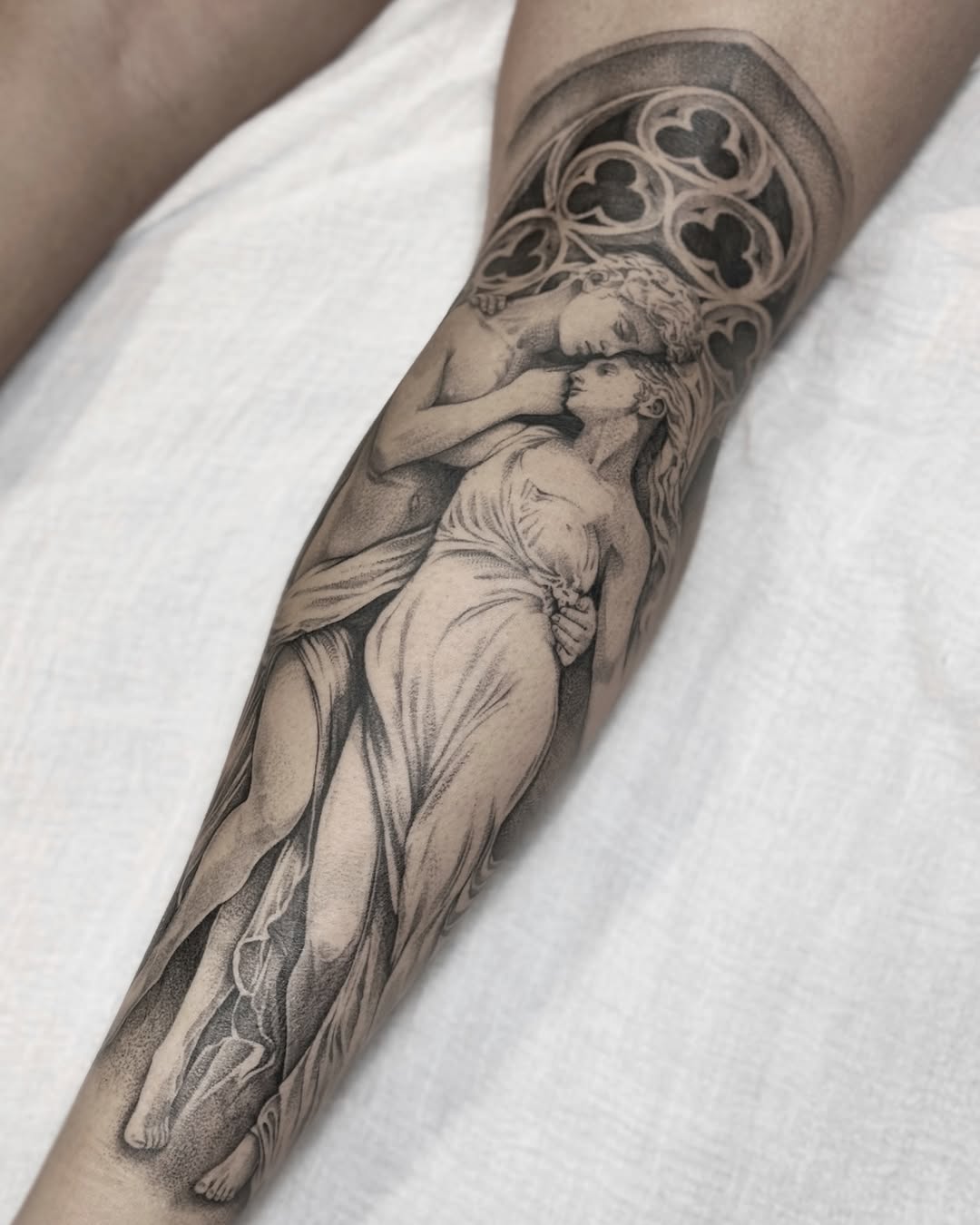 Tattoo by @alanis.ink — realism, dotwork