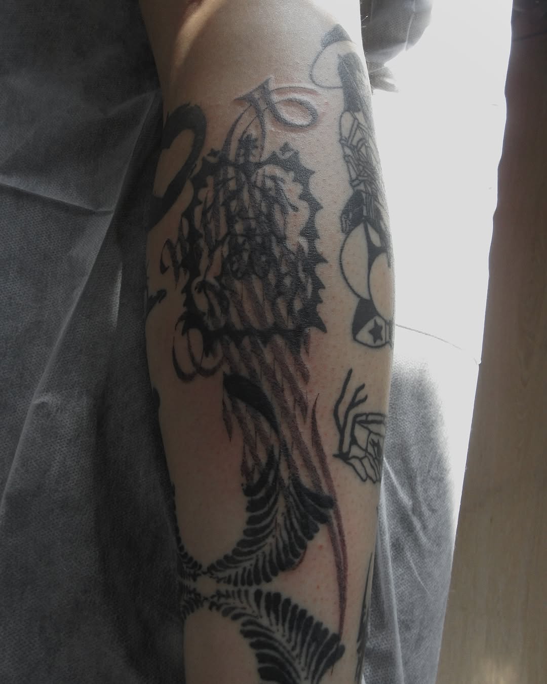 Tattoo by @sacer________ — blackwork, black_and_grey