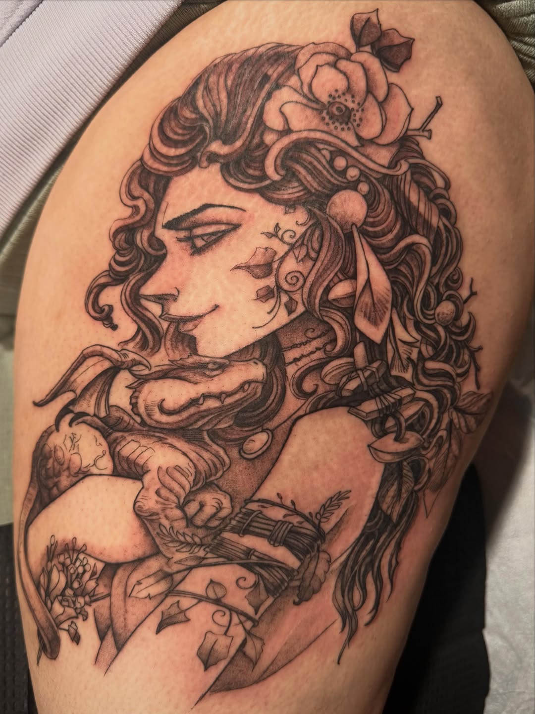 Tattoo by @bollingerart — black_and_grey, realism