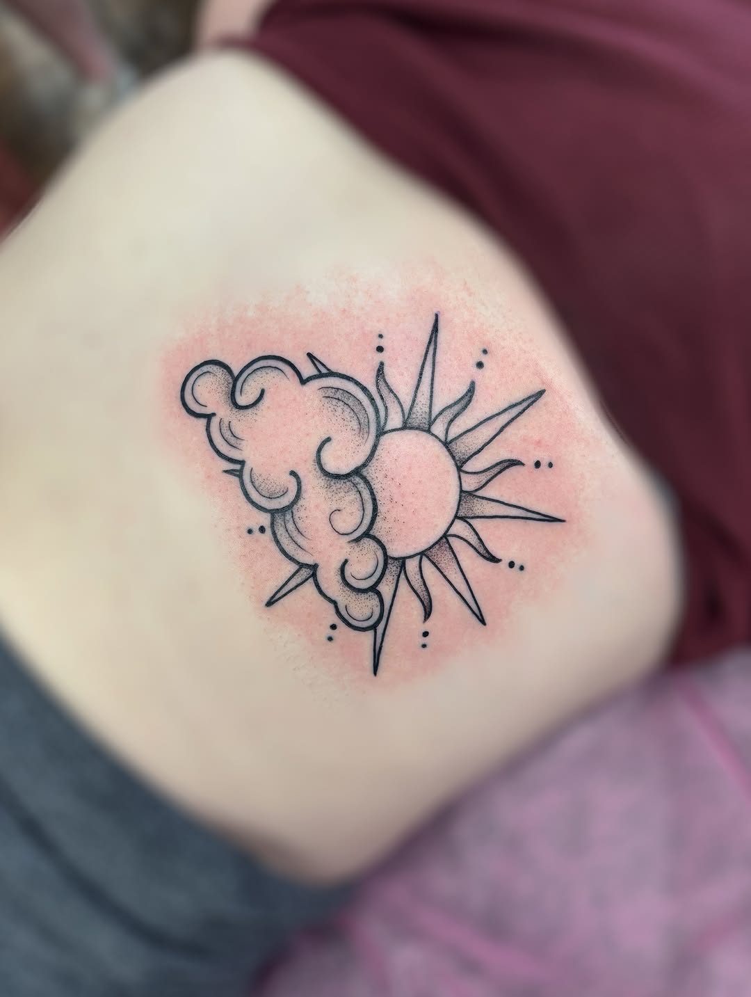 Tattoo by @sadie.tattoos — illustrative, dotwork