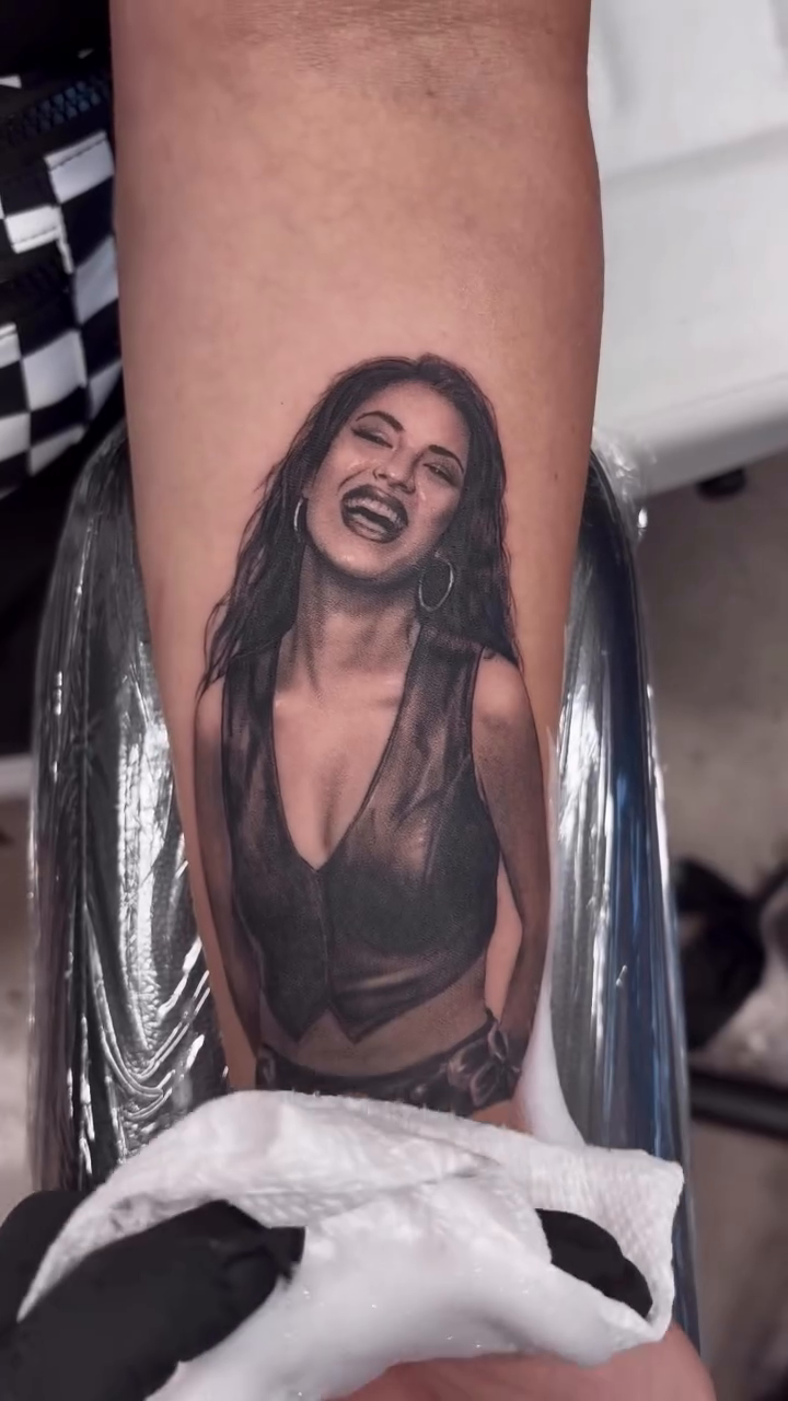 Tattoo by @jazz_rosetattoos — realism, black_and_grey