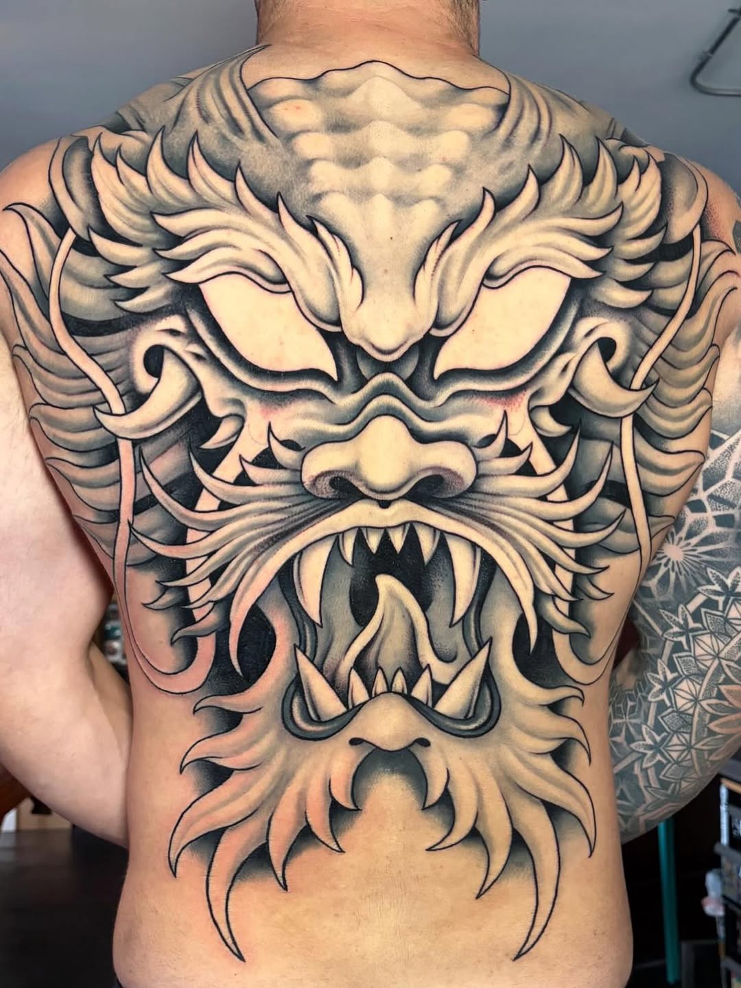 Tattoo by @elmertattoos — japanese_irezumi, black_and_grey
