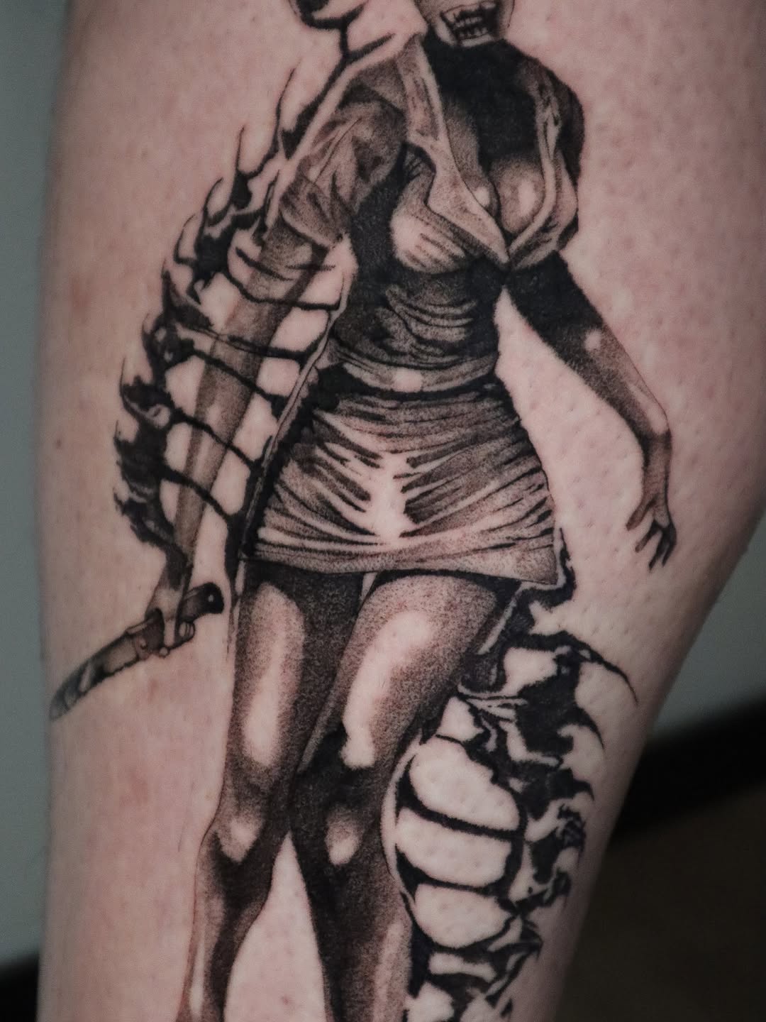 Tattoo by @_connormoon_ — black_and_grey, realism