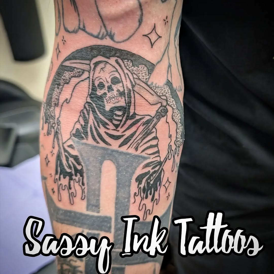 Tattoo by @sassyinktattoos — black_and_grey, illustrative