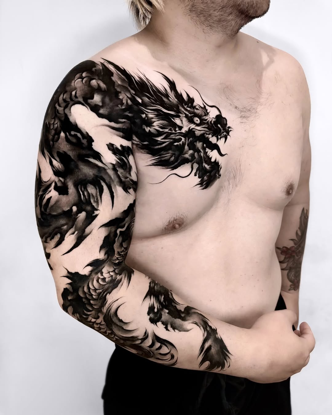 Tattoo by @jing.ink — blackwork, japanese_irezumi