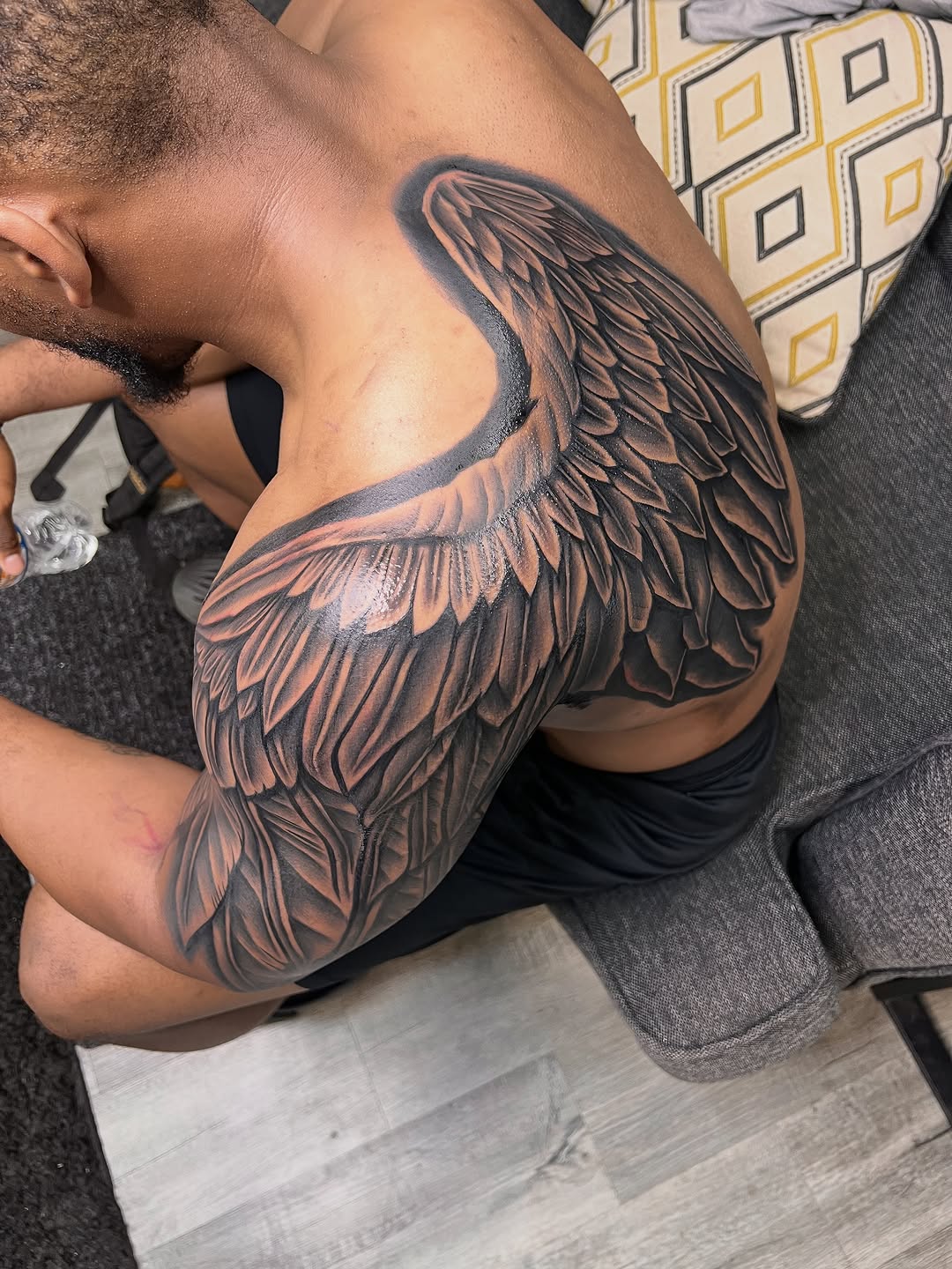 Tattoo by @officialdwaynedurham_ink — black_and_grey, realism