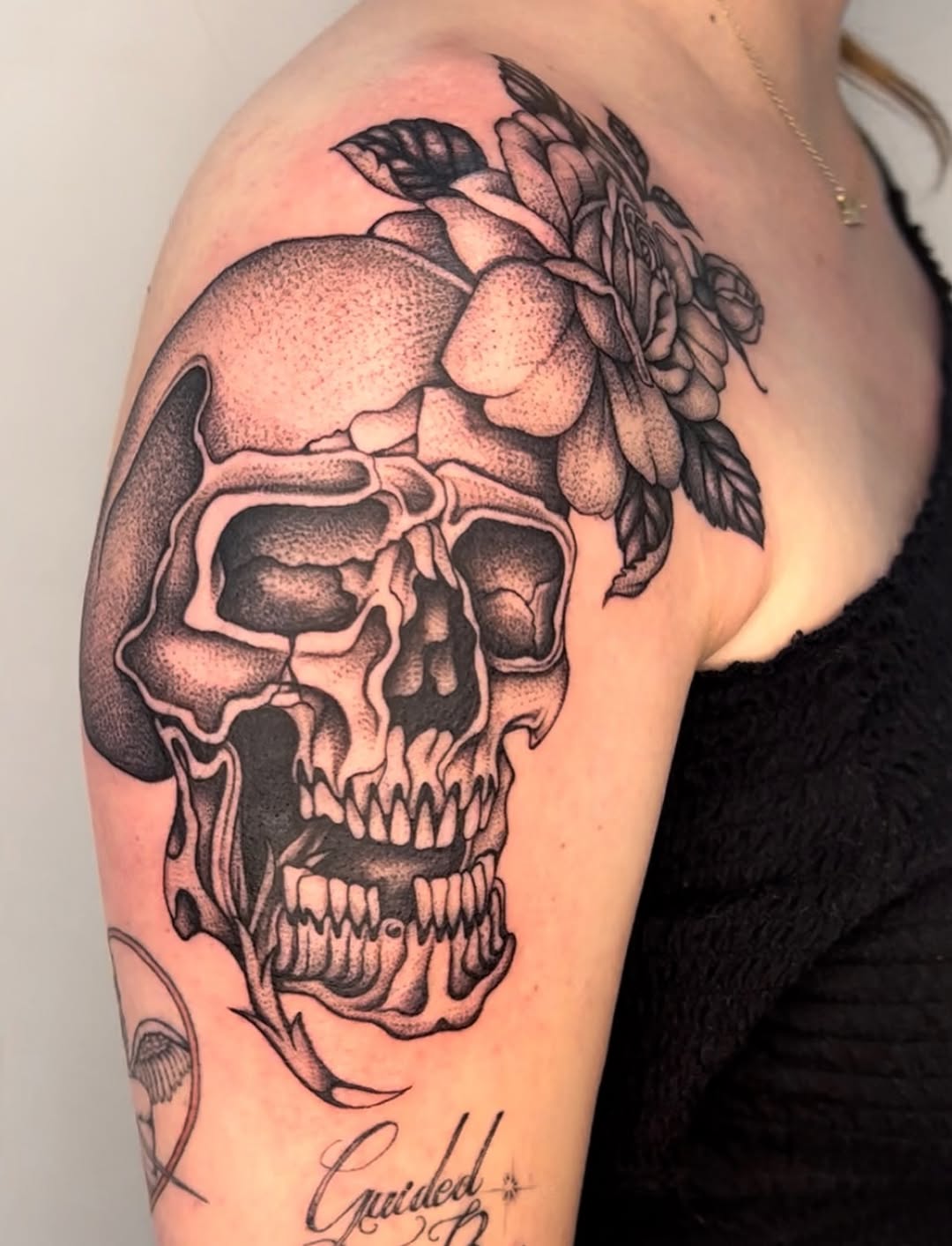 Tattoo by @derosario__ — dotwork, black_and_grey