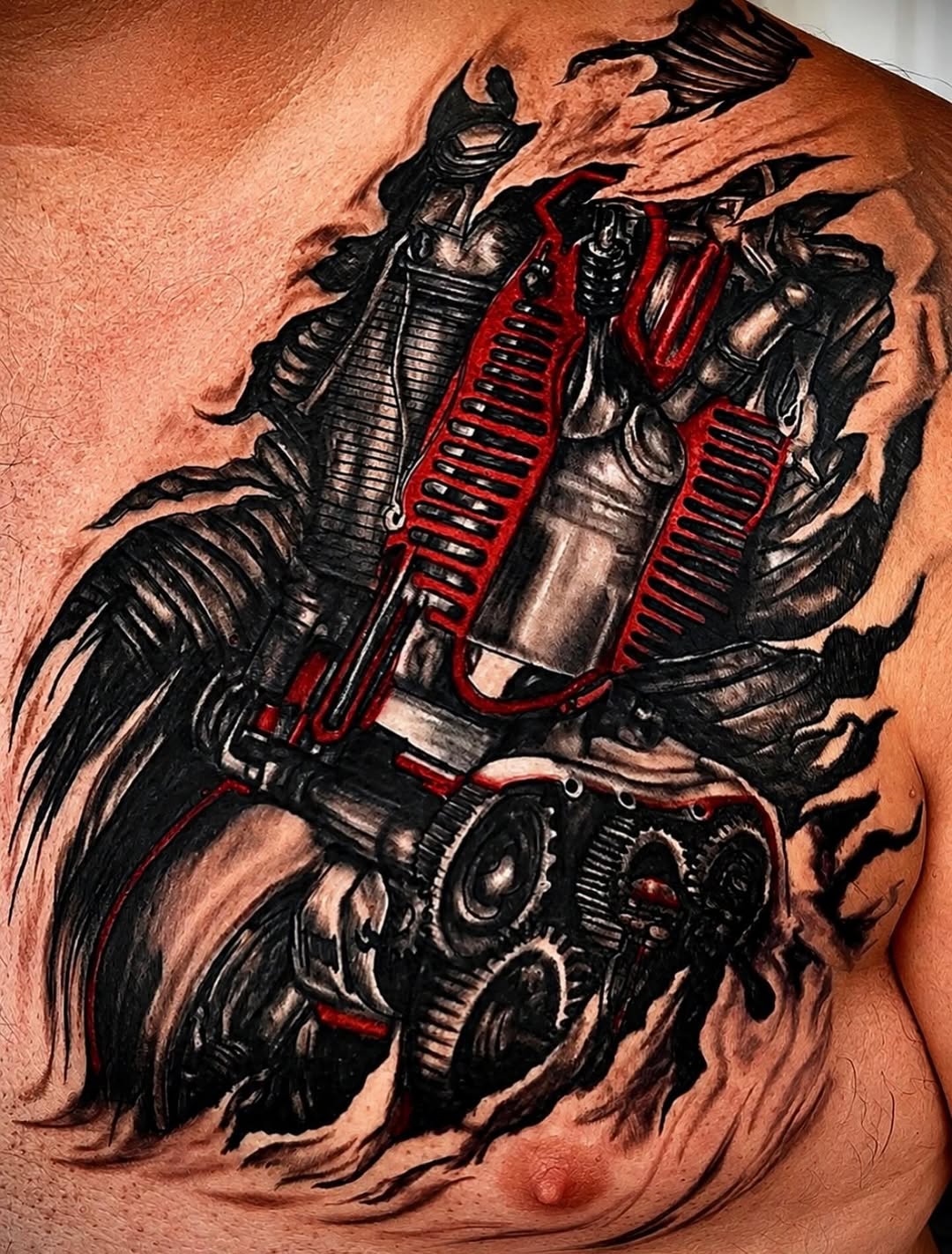 Tattoo by @turqturqd — realism, blackwork
