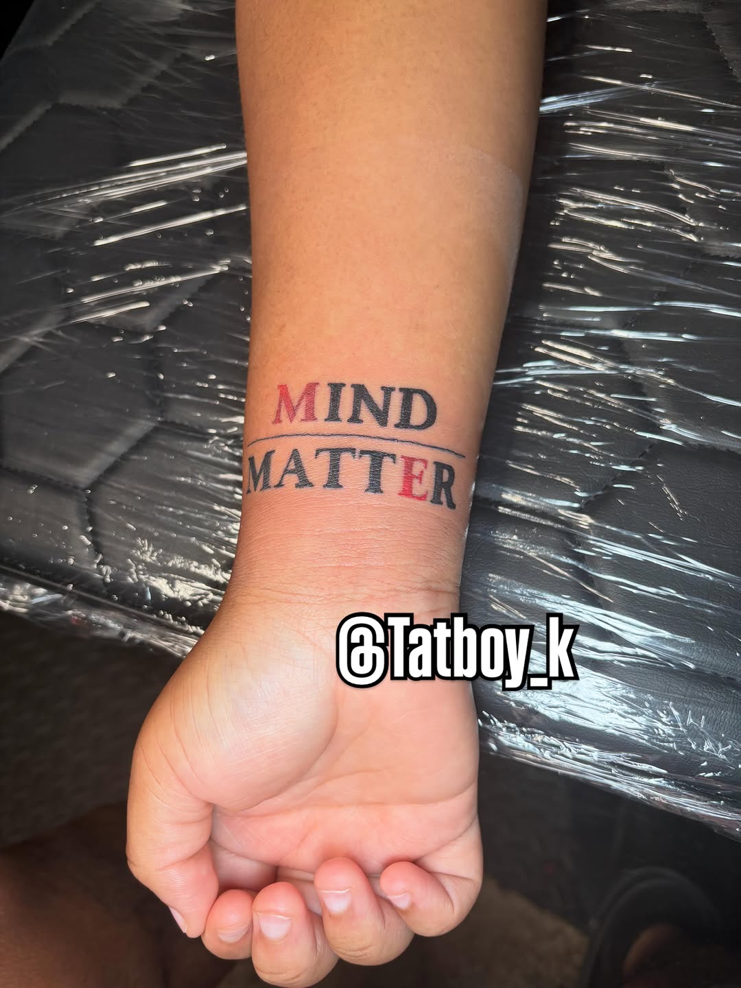 Tattoo by @tatboy_k — lettering_script, minimalist