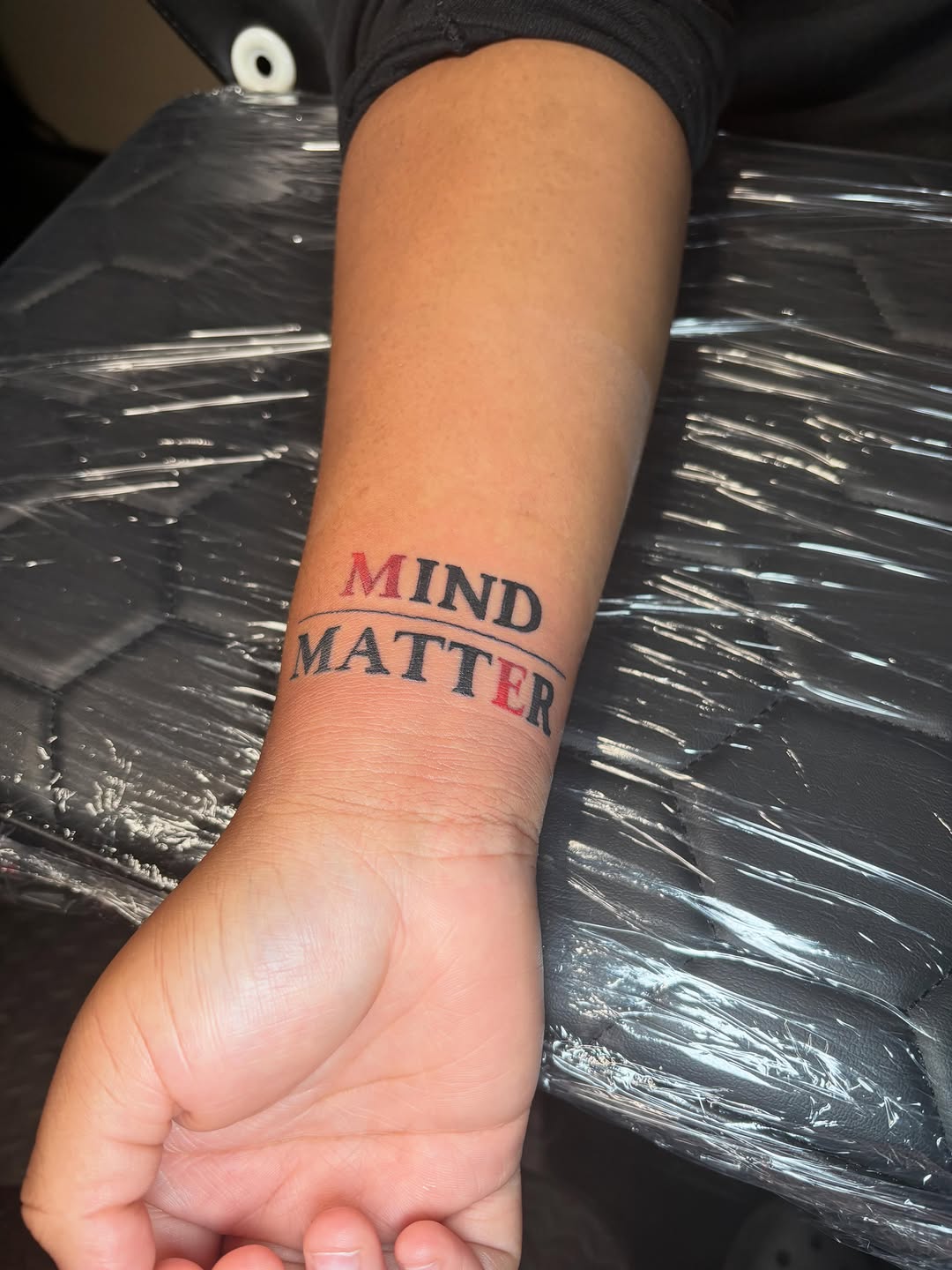 Tattoo by @tatboy_k — lettering_script, illustrative