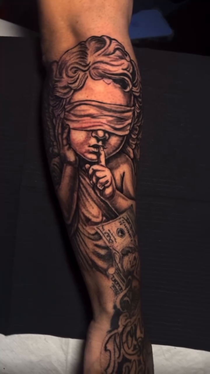 Tattoo by @inkbyisa_ — black_and_grey, realism