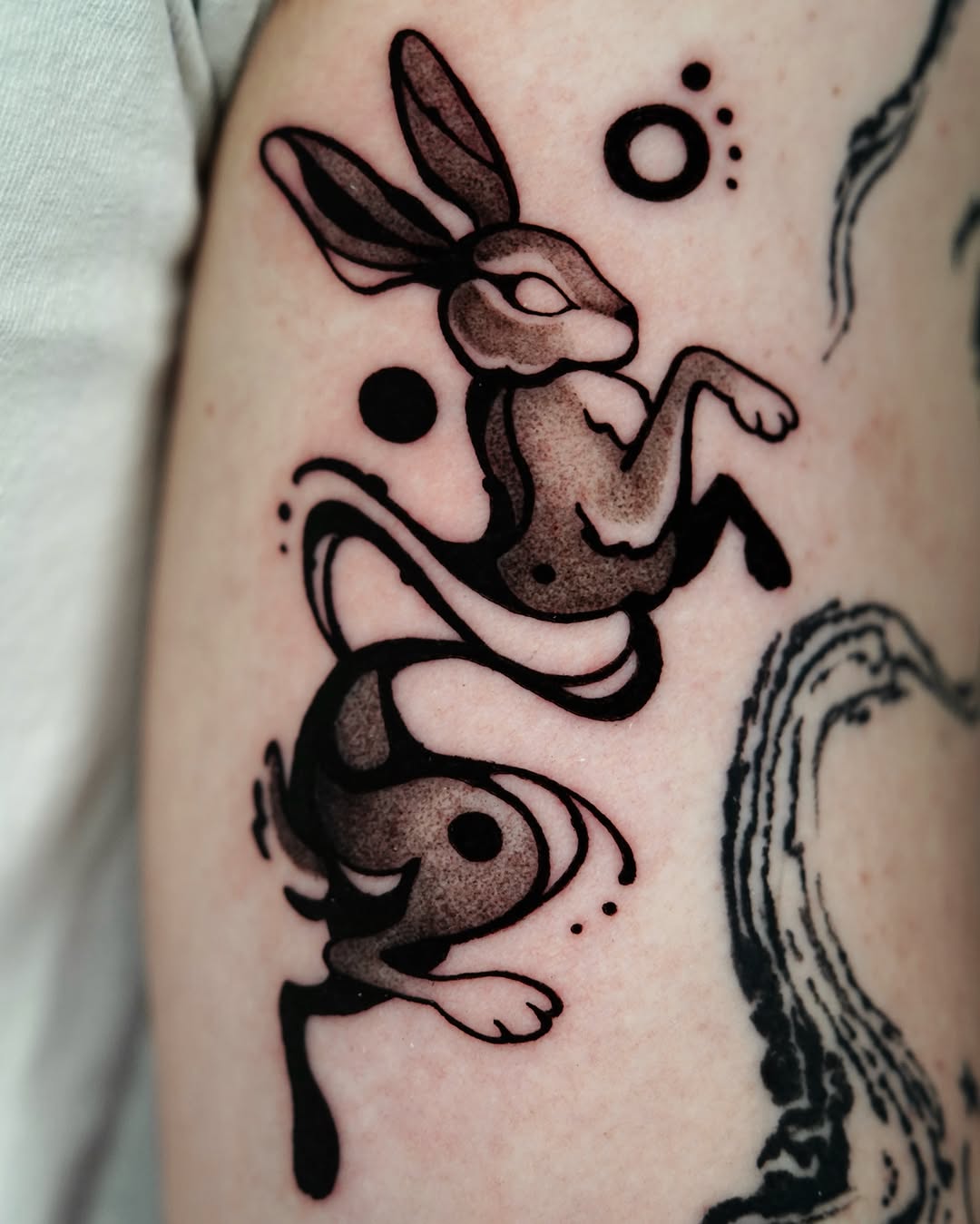 Tattoo by @hunter.haze.tattoos — black_and_grey