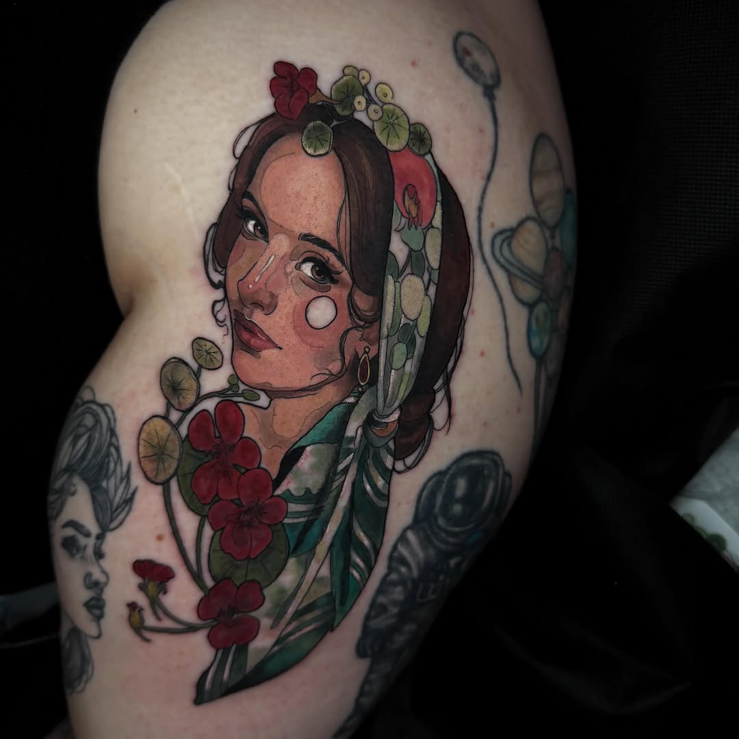 Tattoo by @pigeontattooing — illustrative, realism