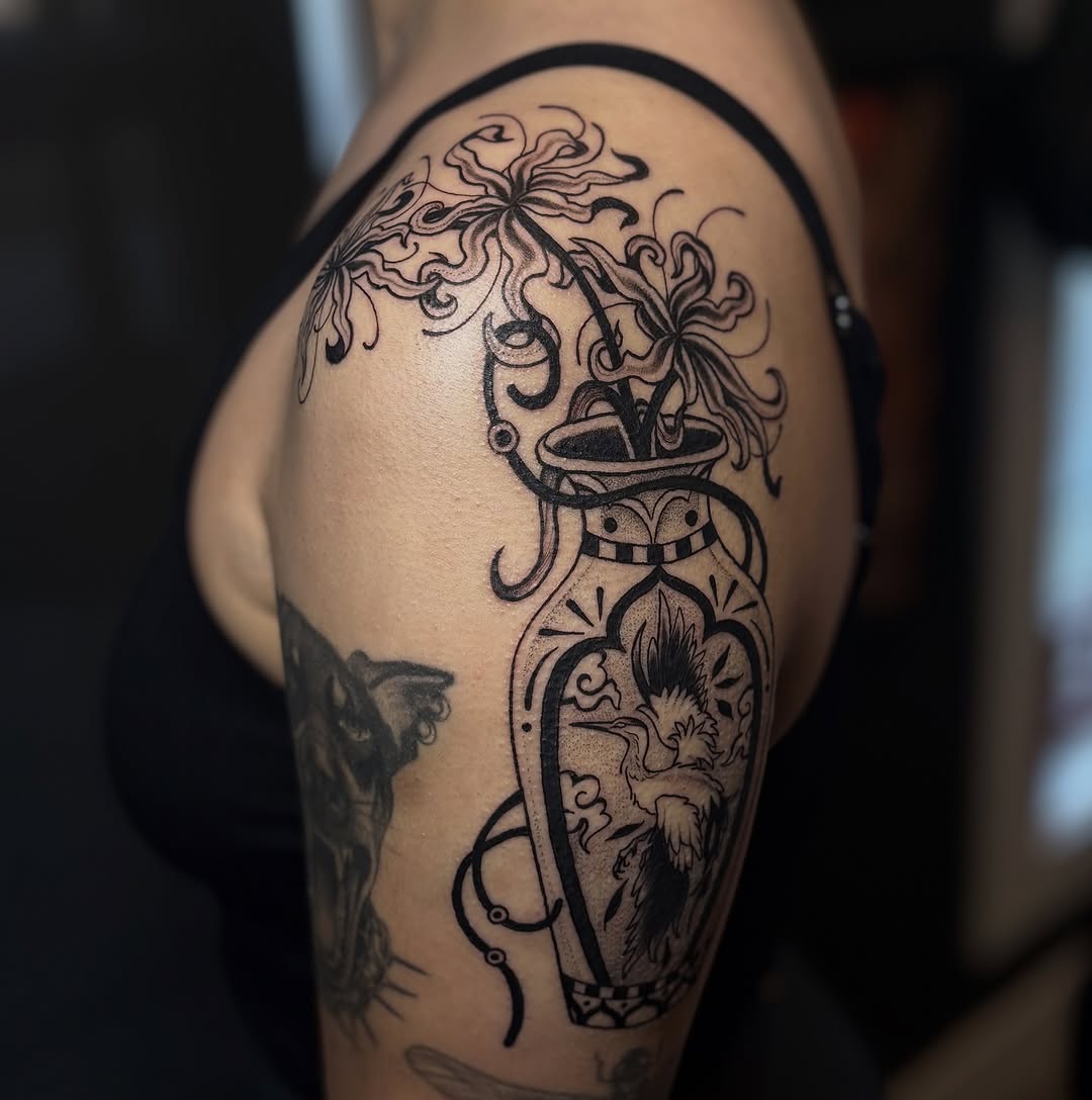 Tattoo by @jasminejadetattoo — black_and_grey