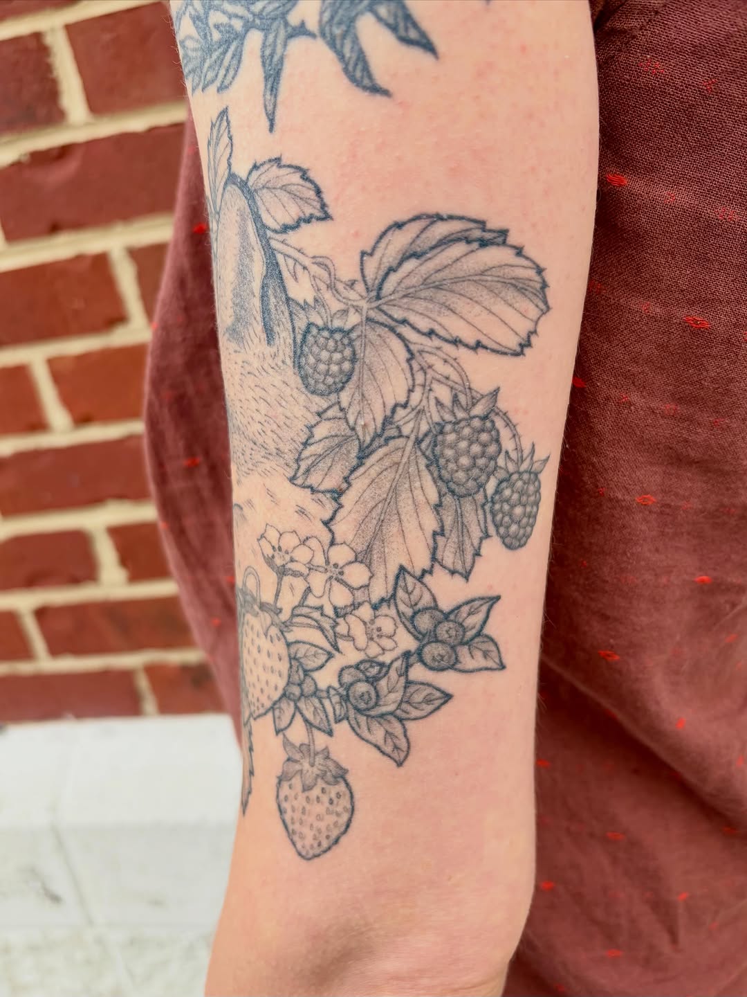 Tattoo by @drawingplantsandthings — black_and_grey