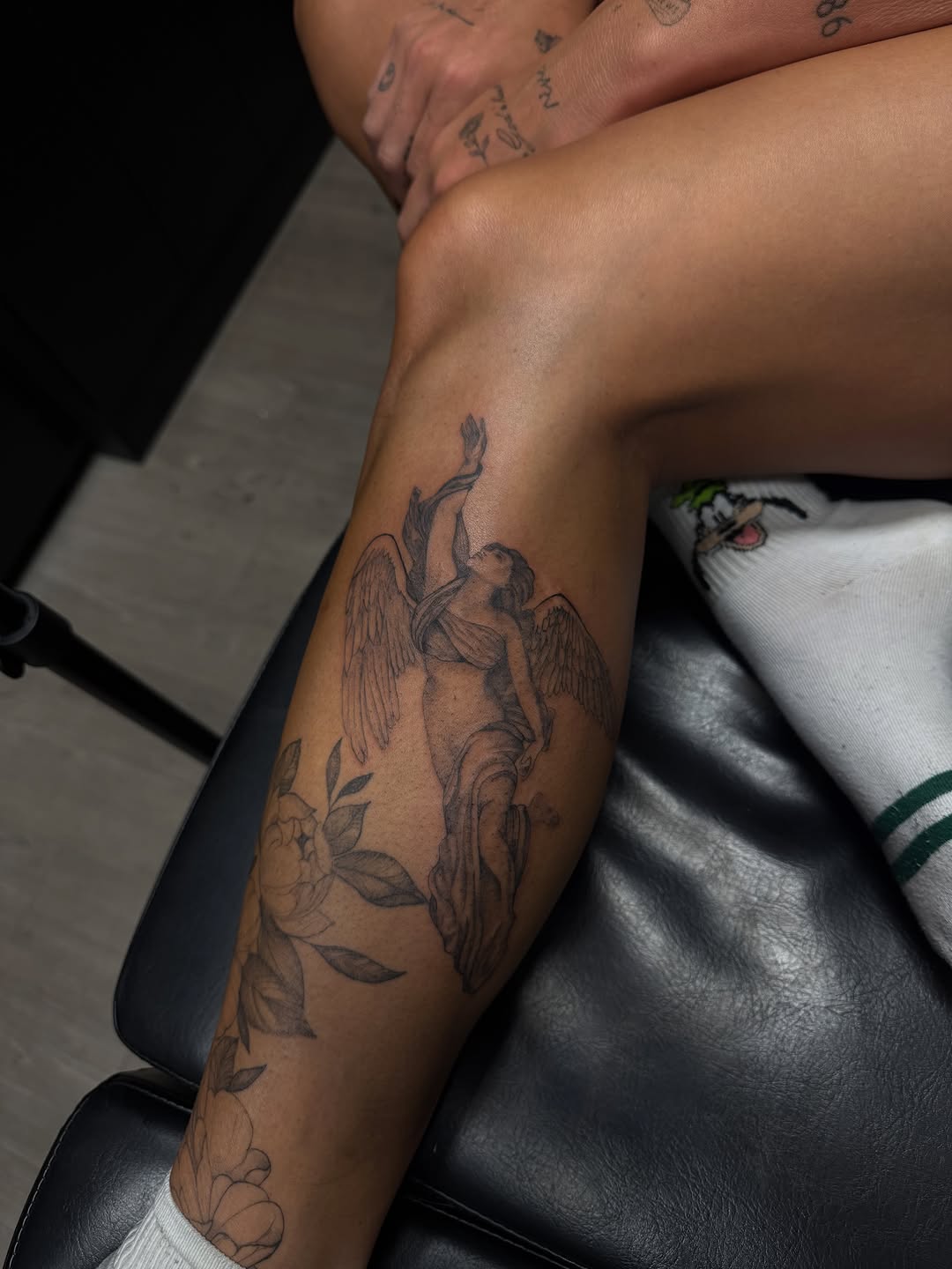 Tattoo by @coutureinkk — black_and_grey, illustrative