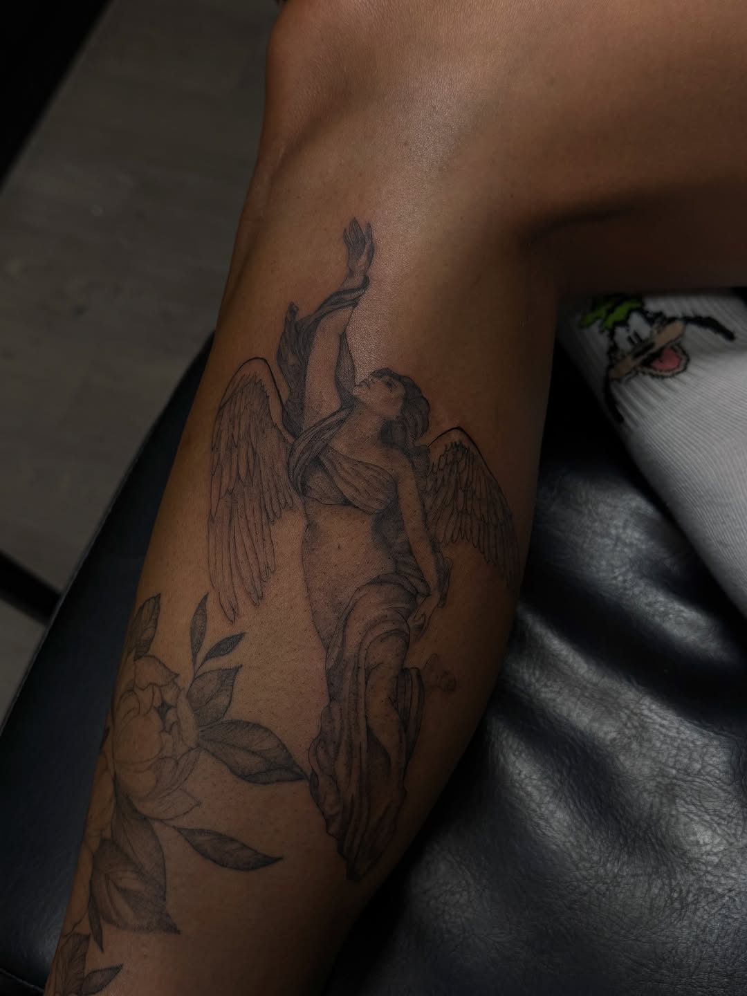 Tattoo by @coutureinkk — black_and_grey, illustrative