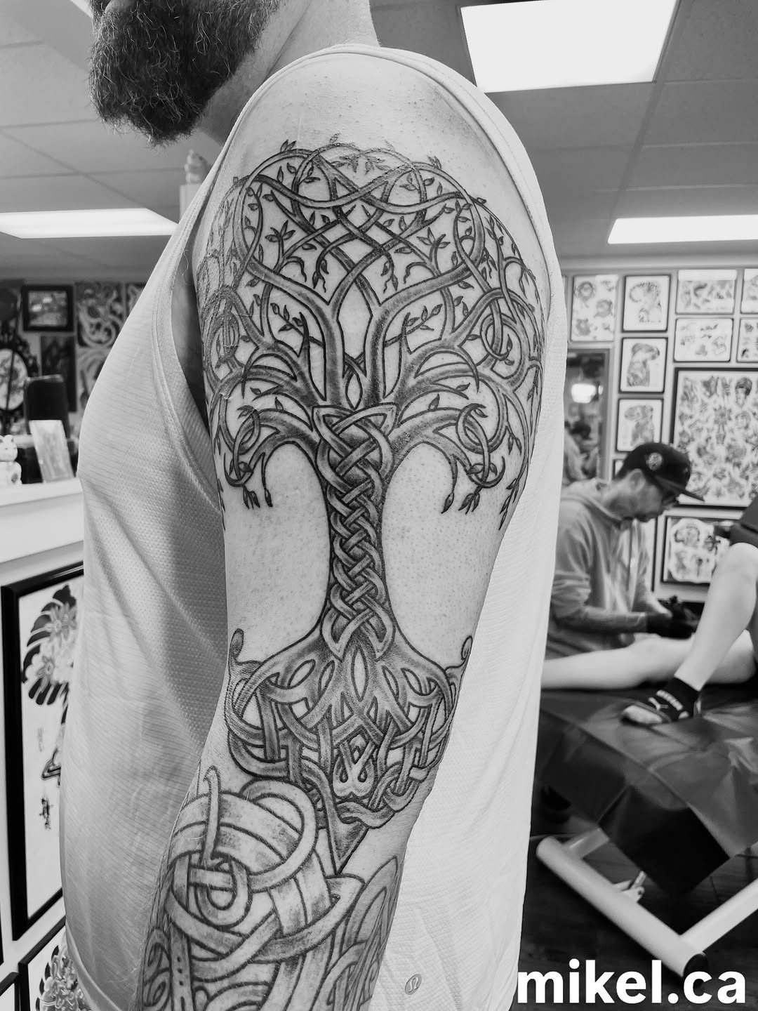 Tattoo by @mikel_tattoosangha — black_and_grey, geometric