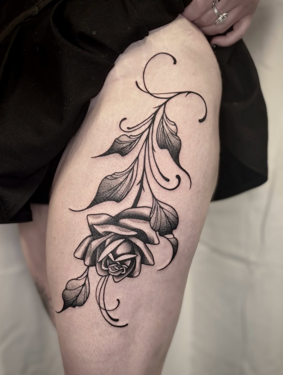 Tattoo by @maya_zink — black_and_grey, fine_line
