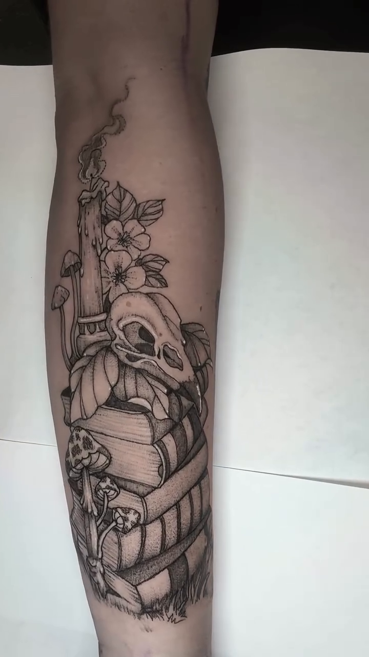 Tattoo by @ajollytattoo โ dark_realism, black_and_grey