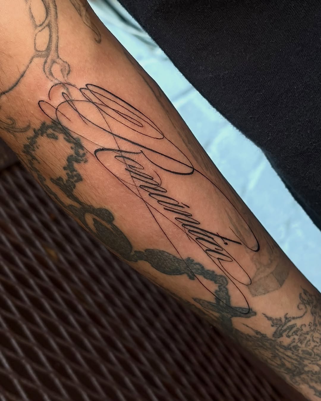 Tattoo by @kylahamin — lettering_script, fine_line
