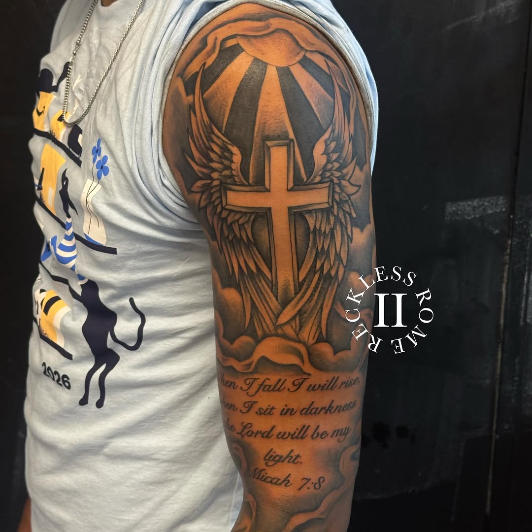 Tattoo by @2reckless__rome — black_and_grey