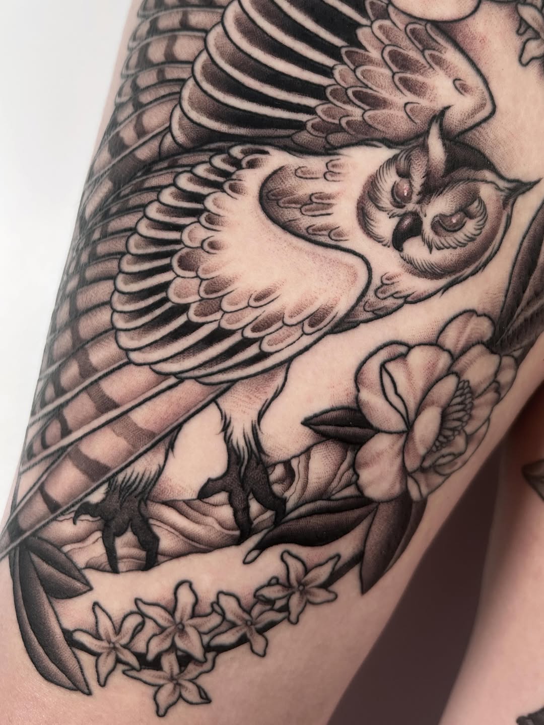 Tattoo by @dearmariatattoos — black_and_grey, illustrative