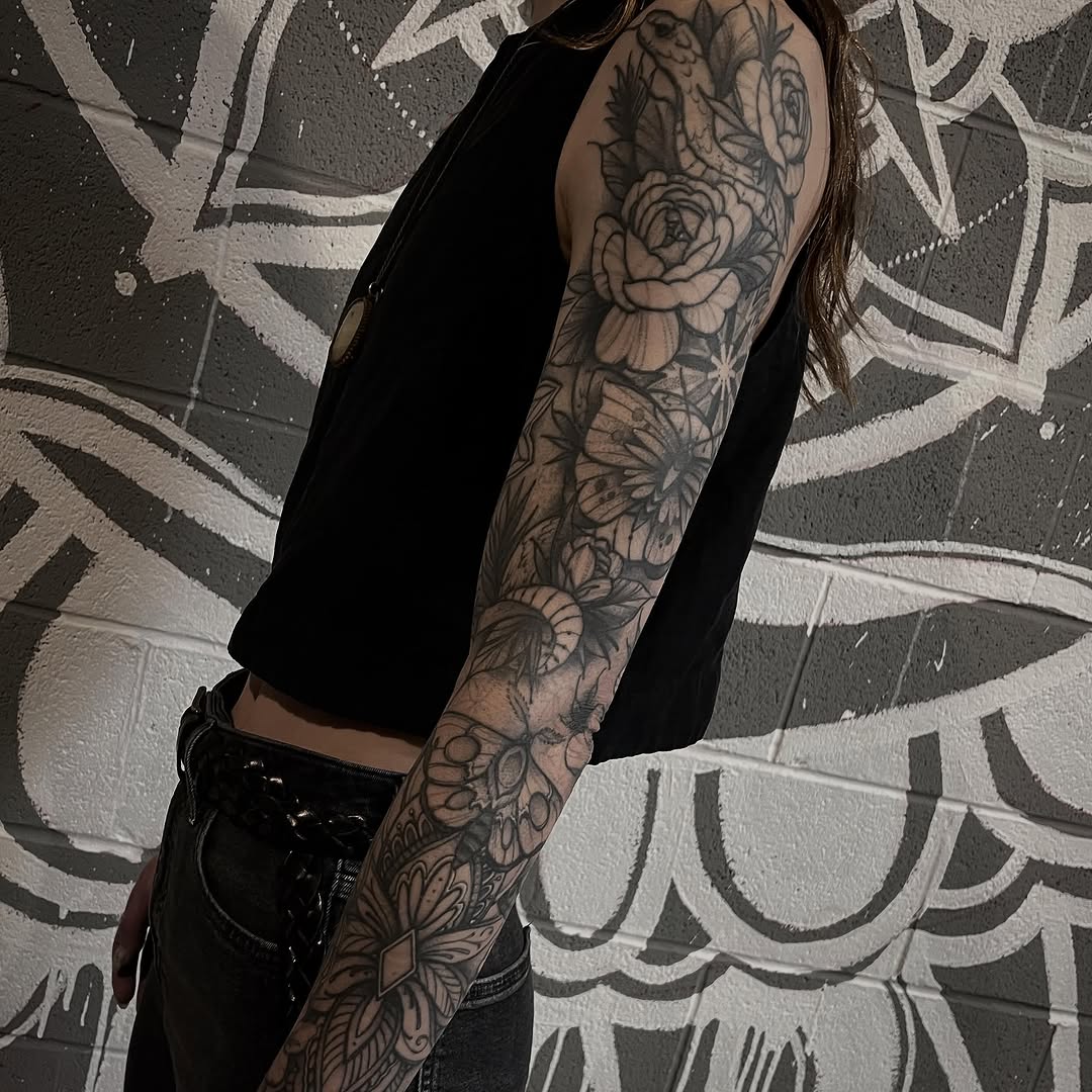 Tattoo by @slim_reaper_tattoos — black_and_grey