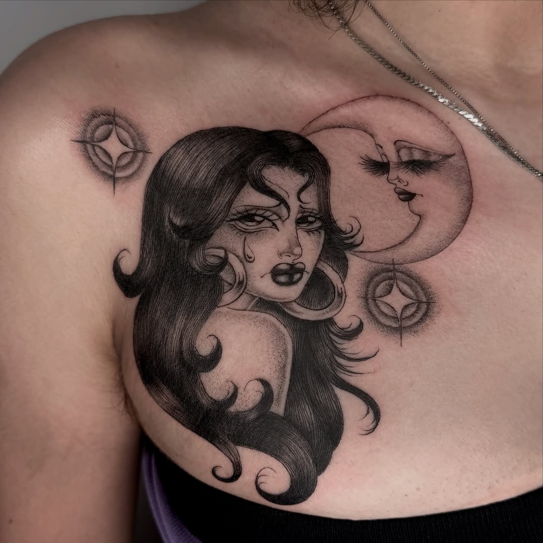 Tattoo by @ashleyworldpeace — chicano, black_and_grey
