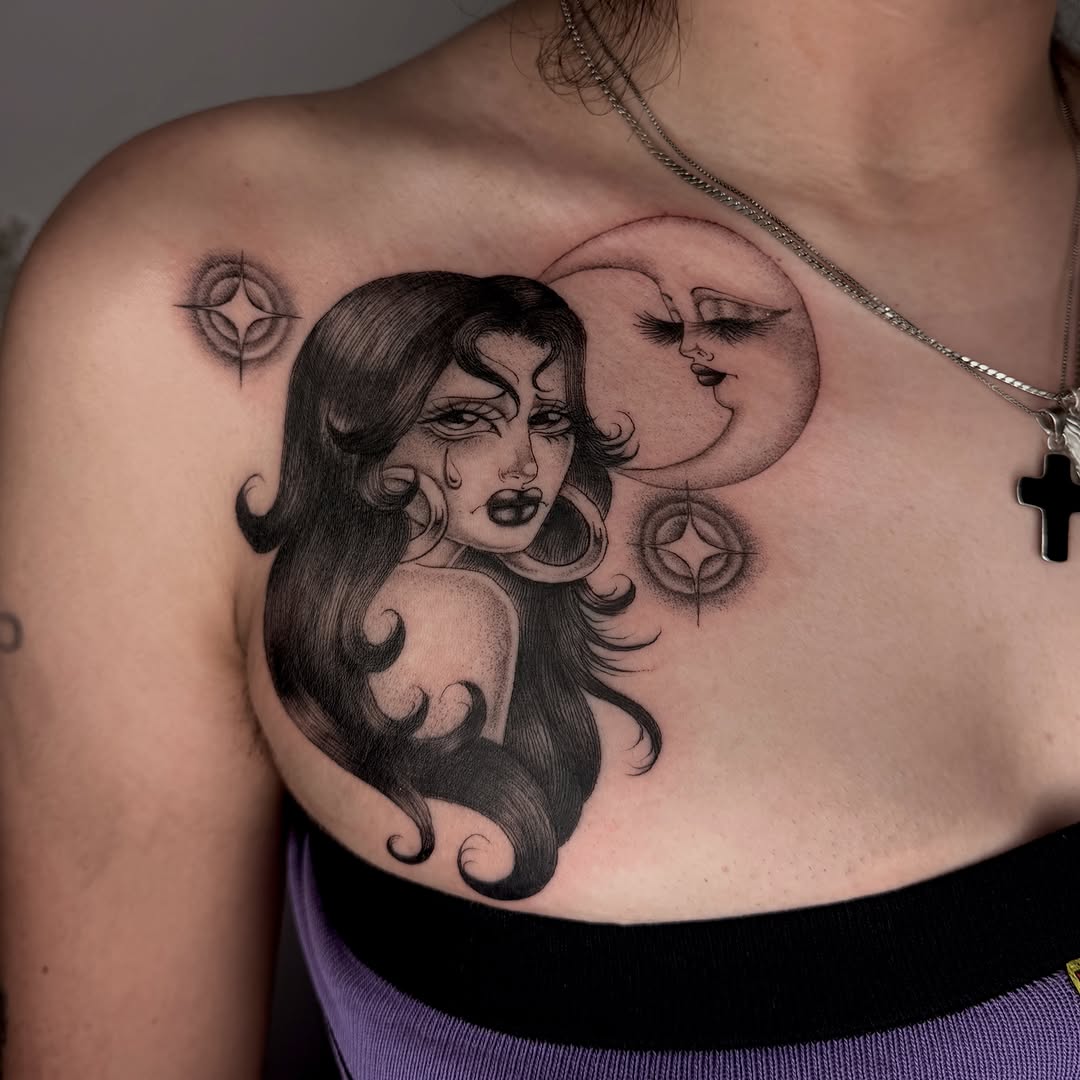 Tattoo by @ashleyworldpeace — chicano, black_and_grey