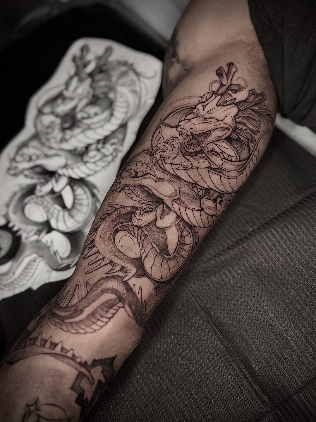 Tattoo by @the.ant.ink — japanese_irezumi, black_and_grey