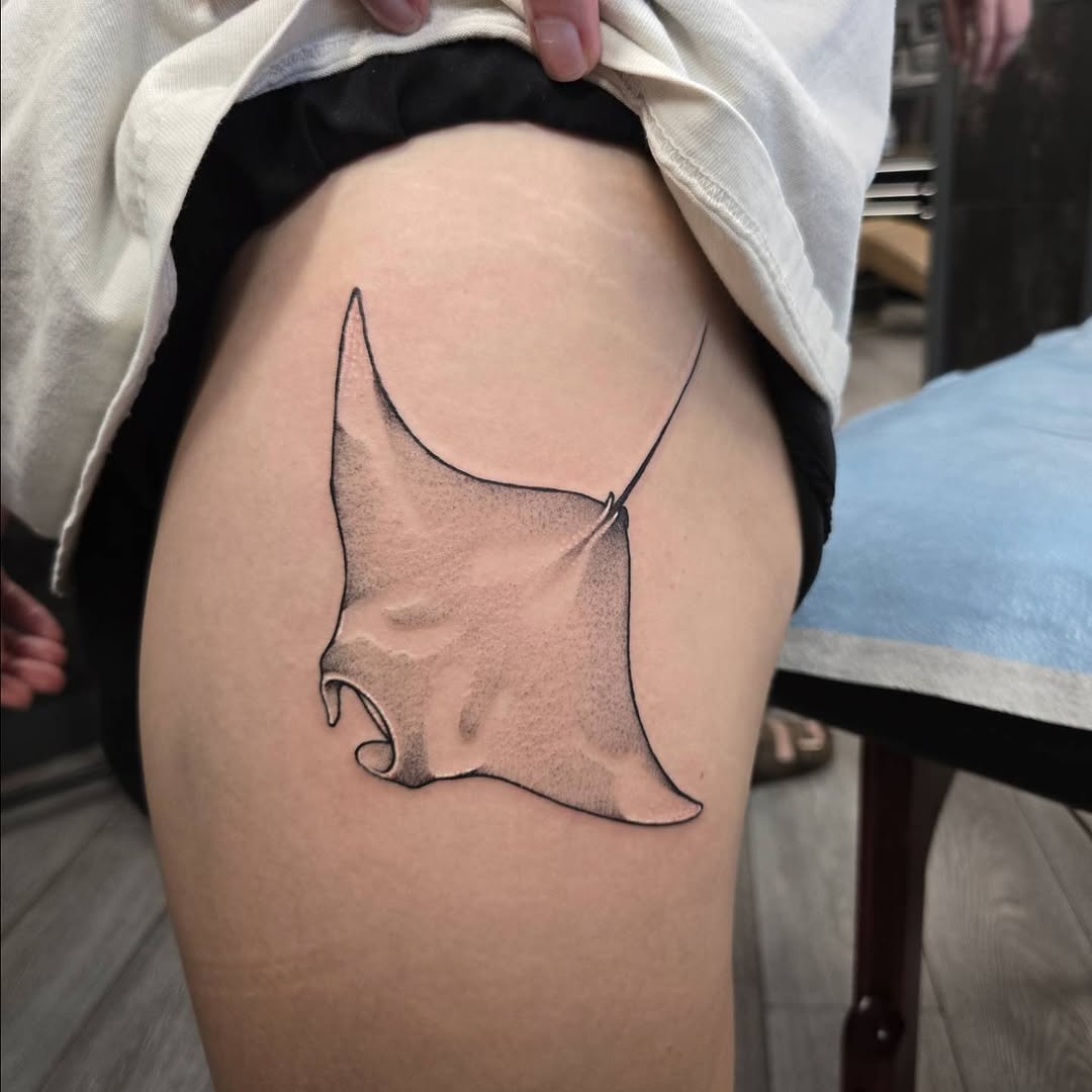 Tattoo by @tattooswithlove — illustrative, dotwork