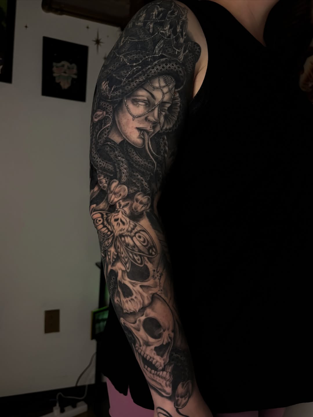 Tattoo by @thora_lorelei — realism, black_and_grey