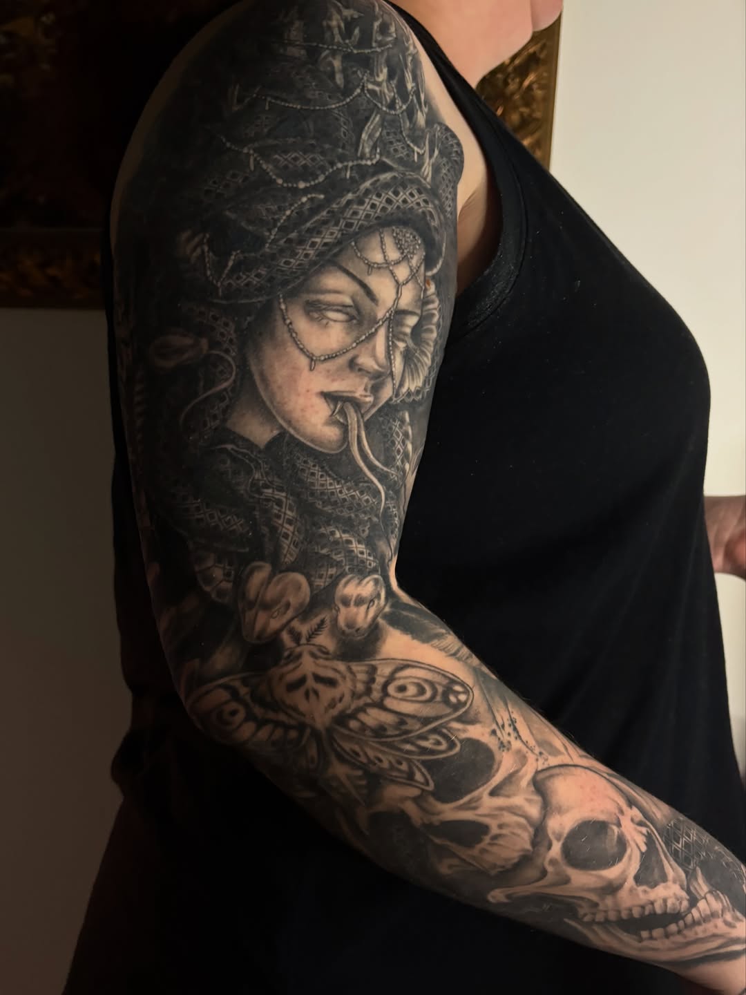 Tattoo by @thora_lorelei — black_and_grey, realism