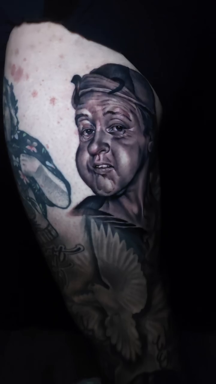 Tattoo by @tinyhandband — realism, black_and_grey