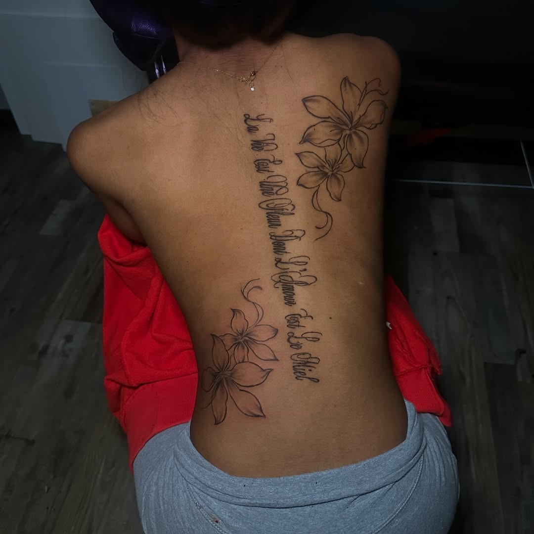 Tattoo by @tattedbytuck โ lettering_script, illustrative